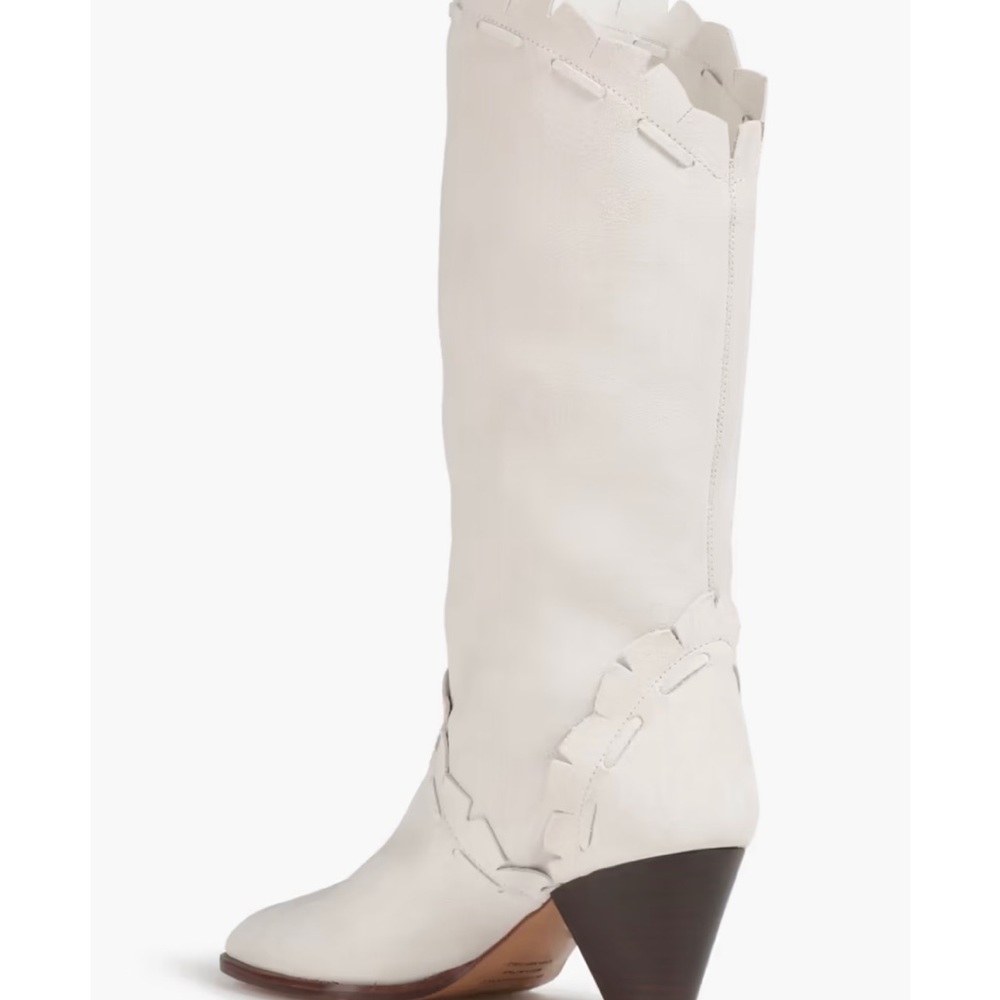 Isabel Marant White Knee-High Heeled Boots - Picture 5 of 11